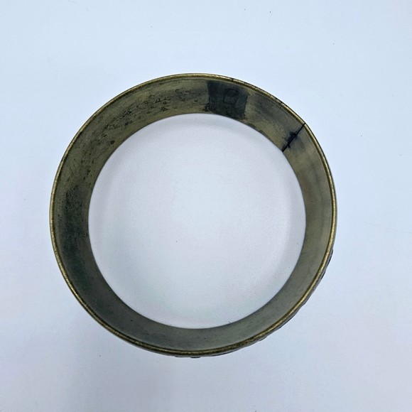 Filigree Boho Bracelet Bangle Brass Tone Hearts Scroll Fashion Plunder (?) 9" - Picture 6 of 7